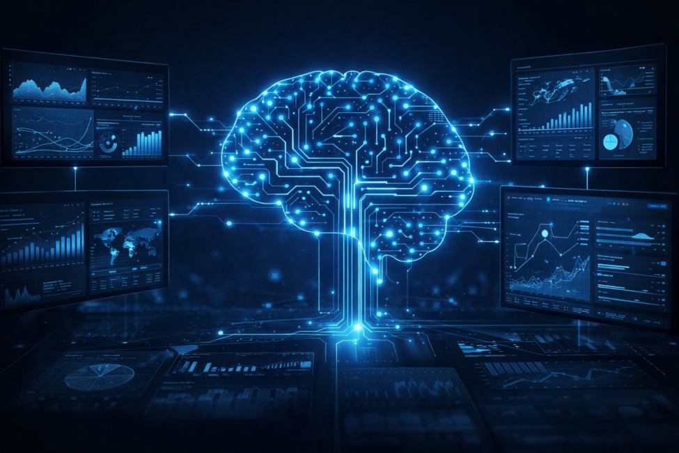 Cerebro digital impulsando decisiones de marketing