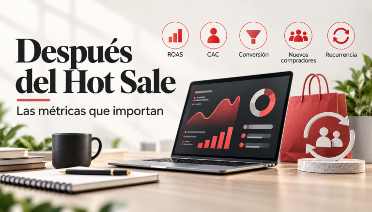 Métricas del Hot Sale en tonos neutros
